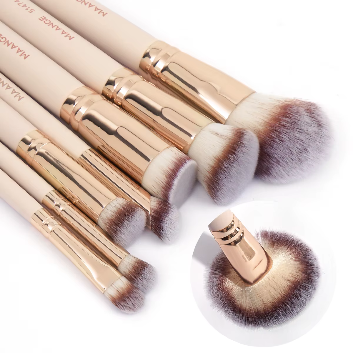 MAANGE 7 pièces/ensemble pinceaux de maquillage pour fond de teint cosmétique poudre correcteur Blush brosse mélange poils doux outils de beauté