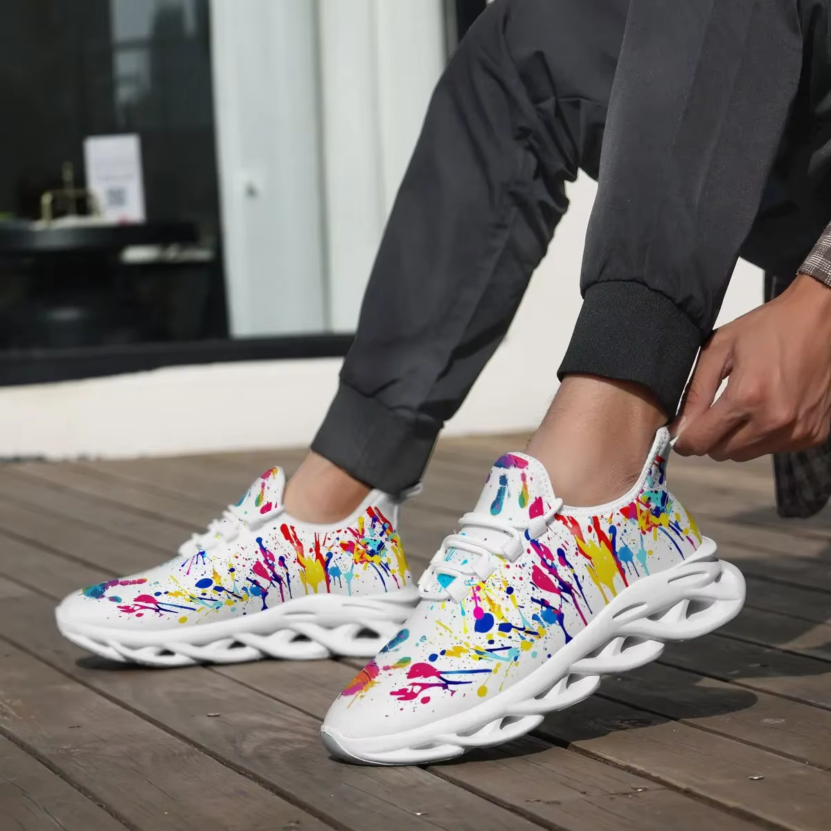 Baskets pour hommes maille confortable respirant chaussures de course