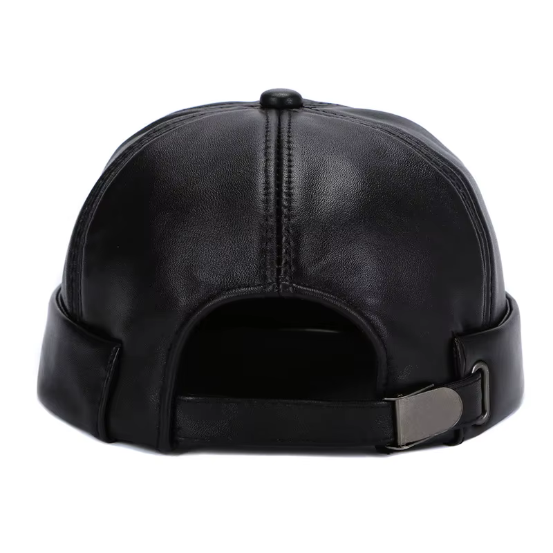 Chapeau Hiphop en cuir véritable pour homme, style décontracté, chapeau de propriétaire, style chinois, casquette en peau de mouton, casquettes rondes fines