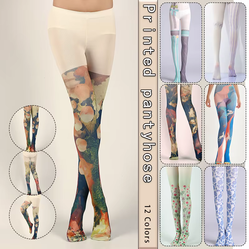 Collants de tatouage à imprimé floral de style japonais pour femmes, bas en velours, collants de boîte de nuit, collants Sweet Lolita, Y2k