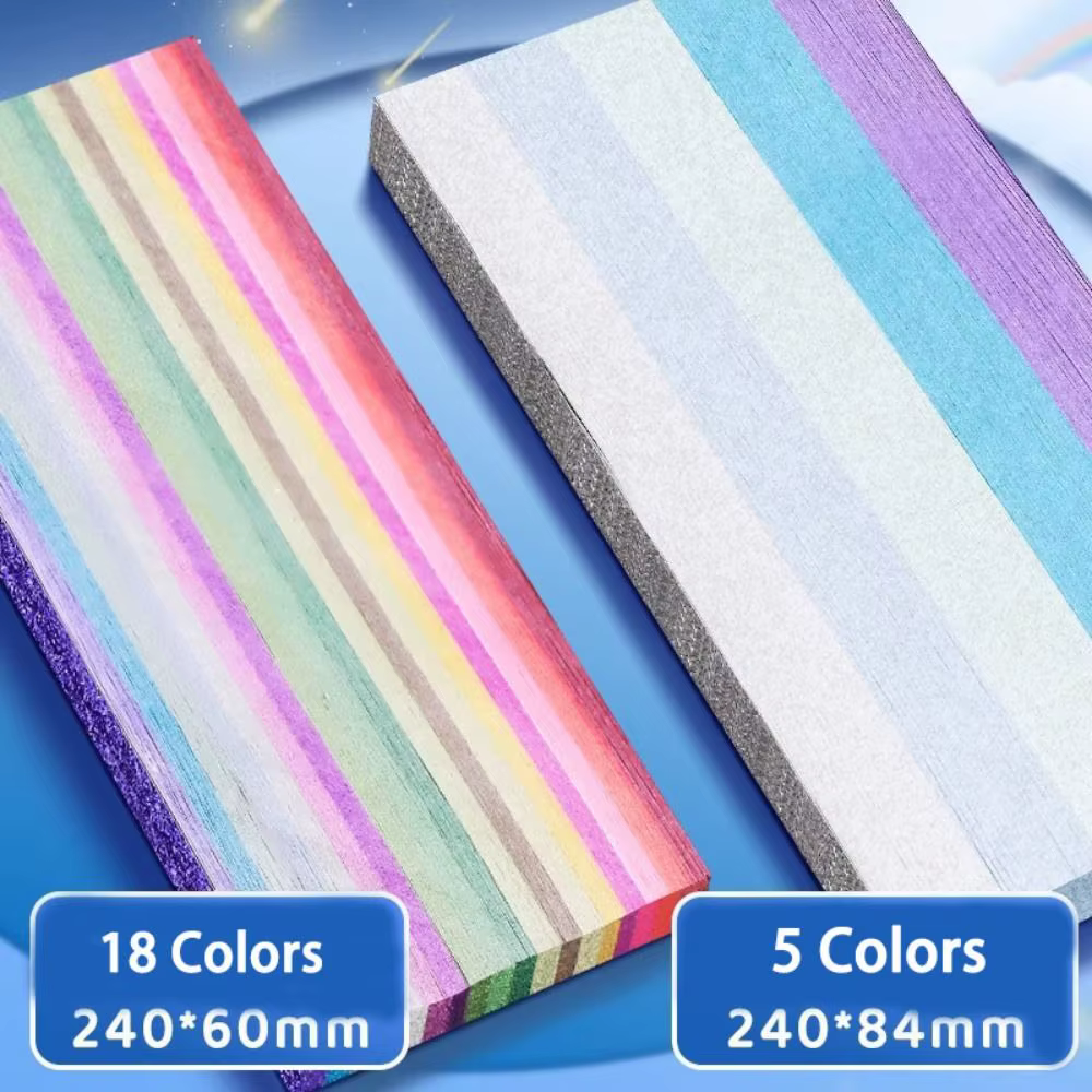 Bouteille en verre, étoiles en origami scintillantes, bandes de papier, étoile en papier, étoile porte-bonheur brillante, bandes de pliage de papier, arts manuels, couleur dégradée