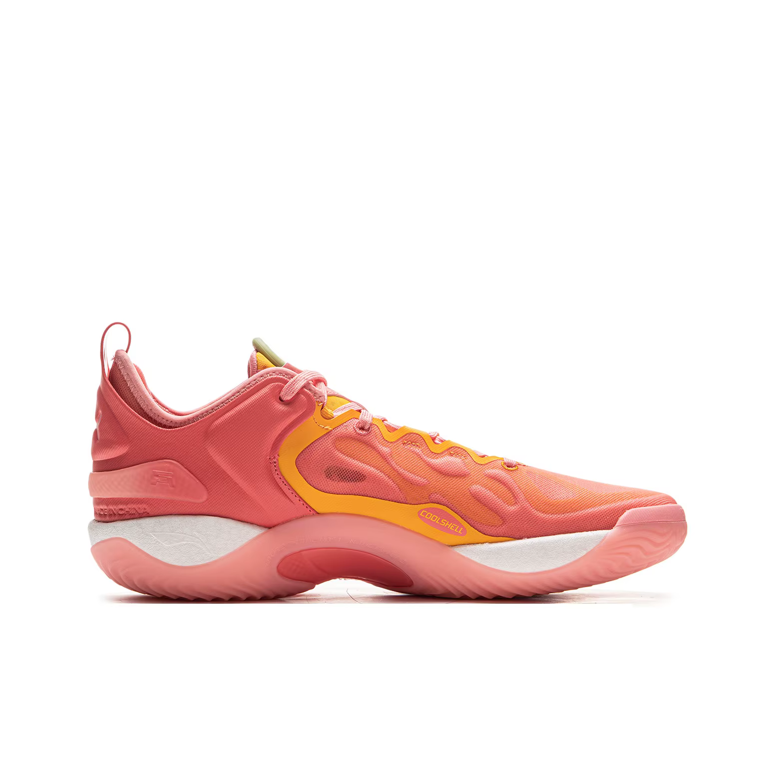 POIZON Li Ning Yushuai 19V2 Chaussures de basket-ball pour hommes à tige basse rose orange ABAV049-1