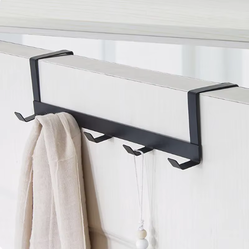 Crochets sur la porte, 5 crochets, support de rangement suspendu pour clés de maison, vêtements, manteau, chapeau, porte-serviettes, organisateur, accessoires de salle de bains et de cuisine