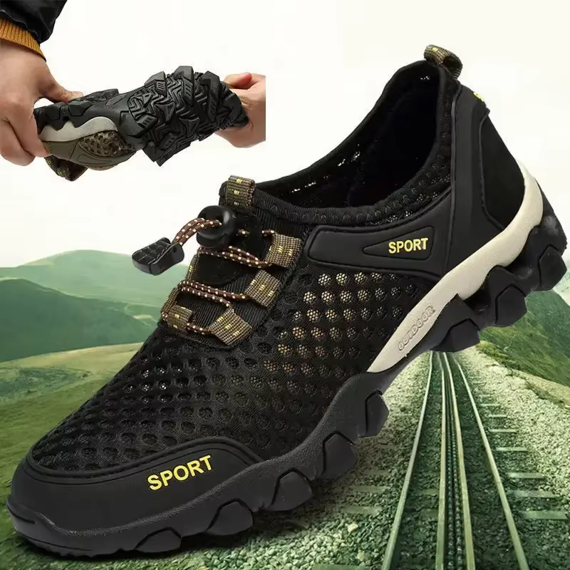Hommes baskets été Wading maille chaussures confortable sans lacet