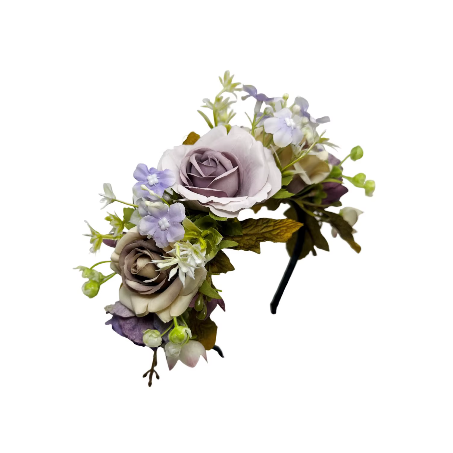 Accessoires pour cheveux hawaïens, couvre-chef de mariage léger, bandeau de fleurs de roses artificielles, couronne de fleurs de roses délicates pour mariage