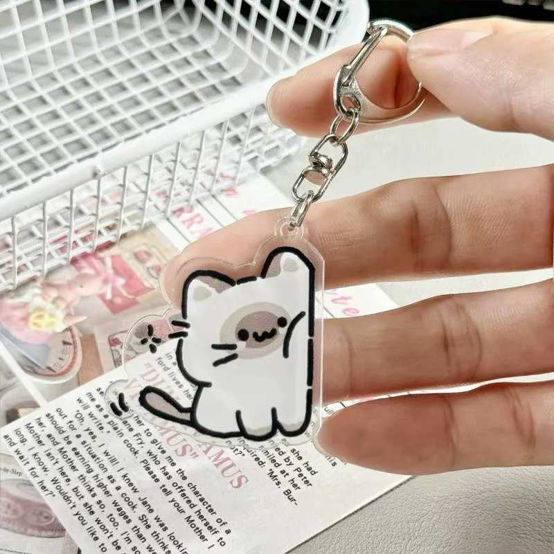 Porte-clés en peluche chat mignon, accessoire pour couple, pendentif de sac à dos, cadeau pour amis et amoureux
