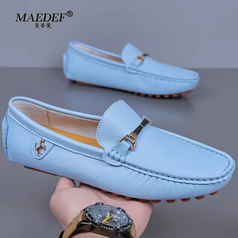 MAEDEF chaussures pour hommes mocassins blancs hommes chaussures décontractées marque hommes mocassins respirant grande taille conduite chaussures de marche pour hommes mocassins