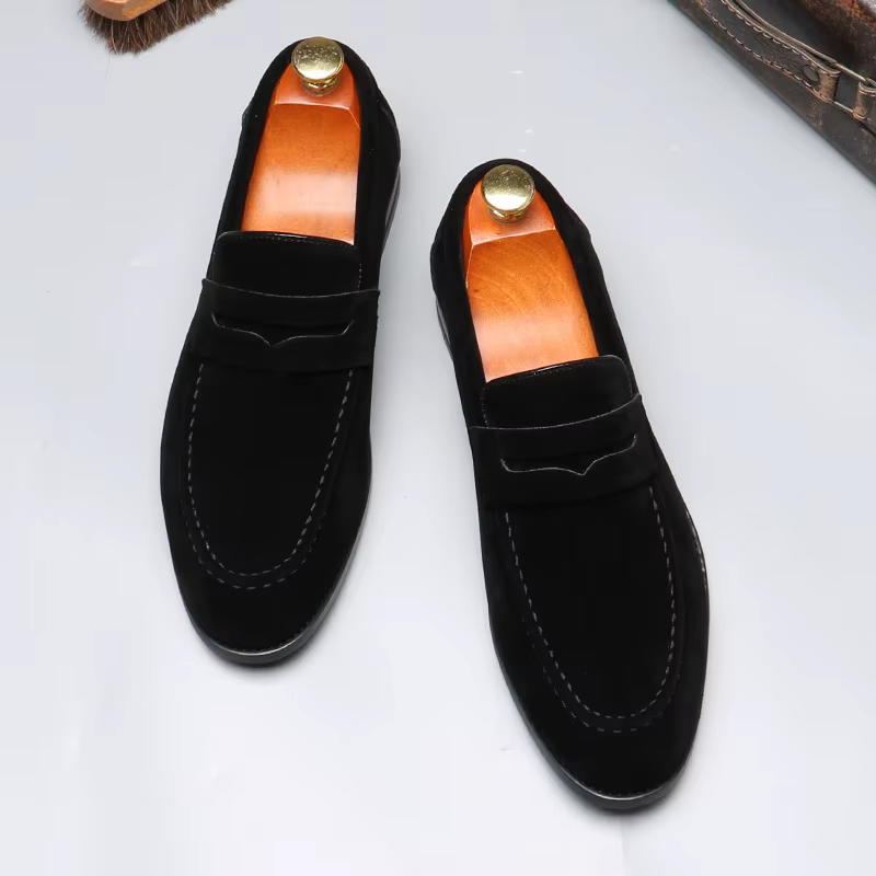 Chaussures décontractées pour hommes mocassins en daim mode sans lacet