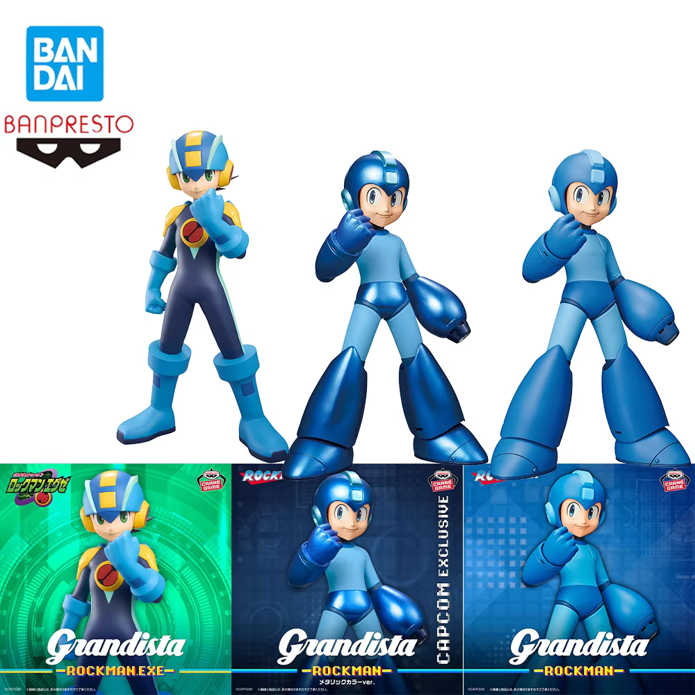 Figurines originales Bandai ROCK MAN BATTLE NETWORK Grandista-ROCKMAN.EXE, modèle de jouet, cadeaux, en Stock