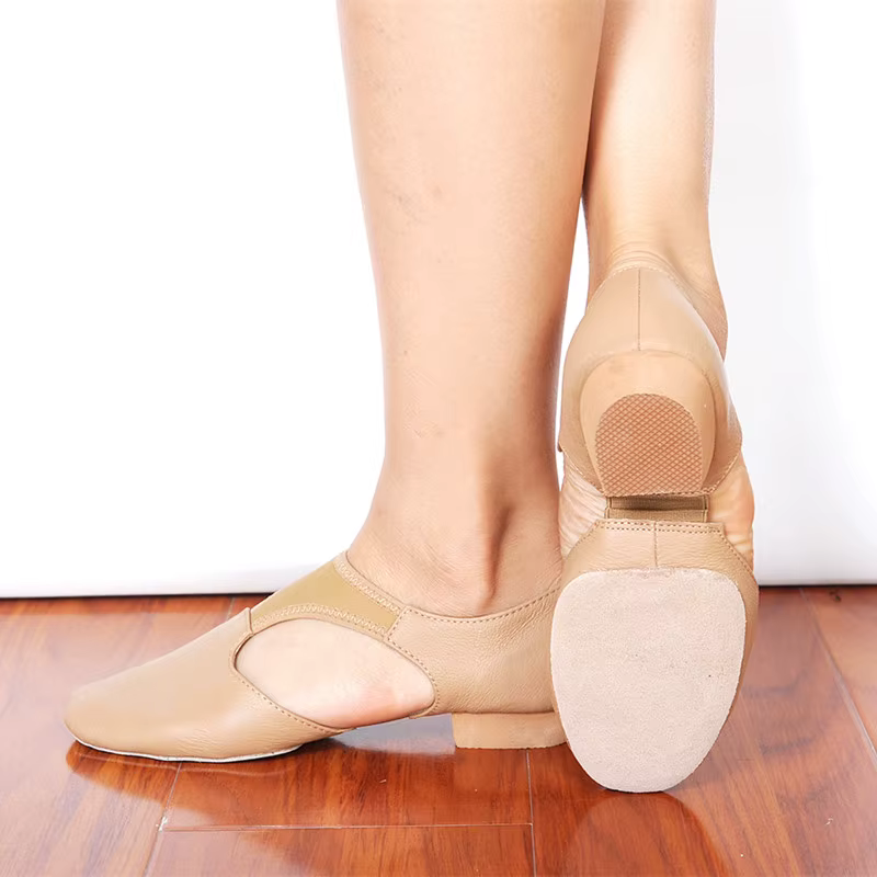 Chaussures de danse Jazz extensibles en cuir véritable pour femmes
