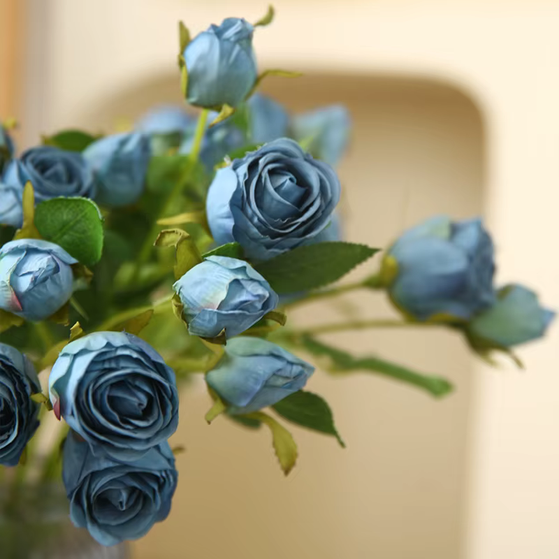 Fleurs de rose pour bouquet de mariée, 2 têtes, bord rôti, mariage, salon, vase de table, accessoires de décoration intérieure, cadeau de la Saint-Valentin