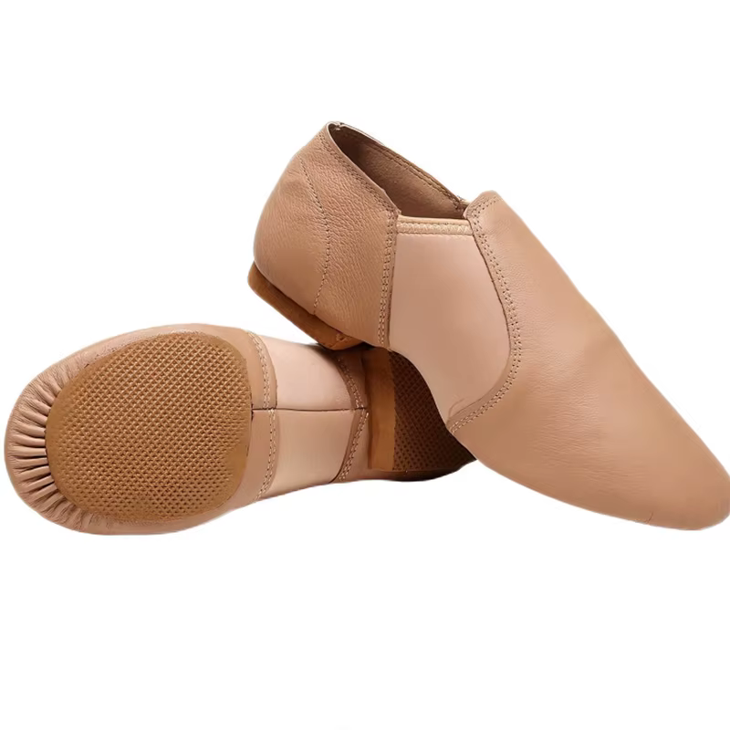 24-44 Coupons femmes sans lacet baskets en cuir véritable chaussure de danse pour hommes adultes enfants filles noir