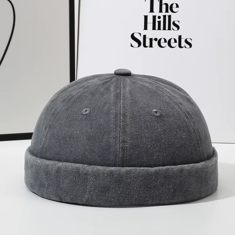 Bonnet Hip-Hop Street Style pour Hommes et Femmes, Bonnet sans Bord Ample, Bonnet Docker, Bonnet de Pêcheur, Bonnet Melon Printemps