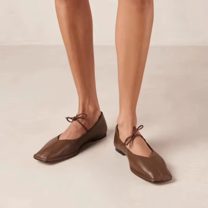 SUOJIALUN 2025 marque femmes Vintage chaussures plates grande taille dames élégant à lacets talons bas