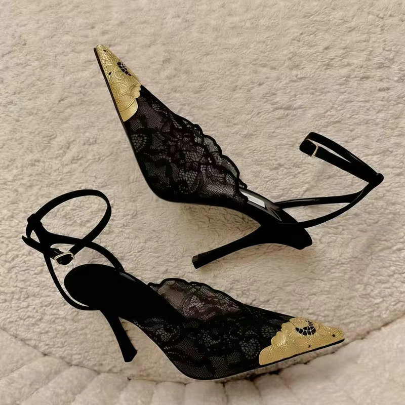 Chaussures de Mariée Blanches Grande Taille en Dentelle à Talons Hauts Fins pour Femme – Escarpins Stiletto