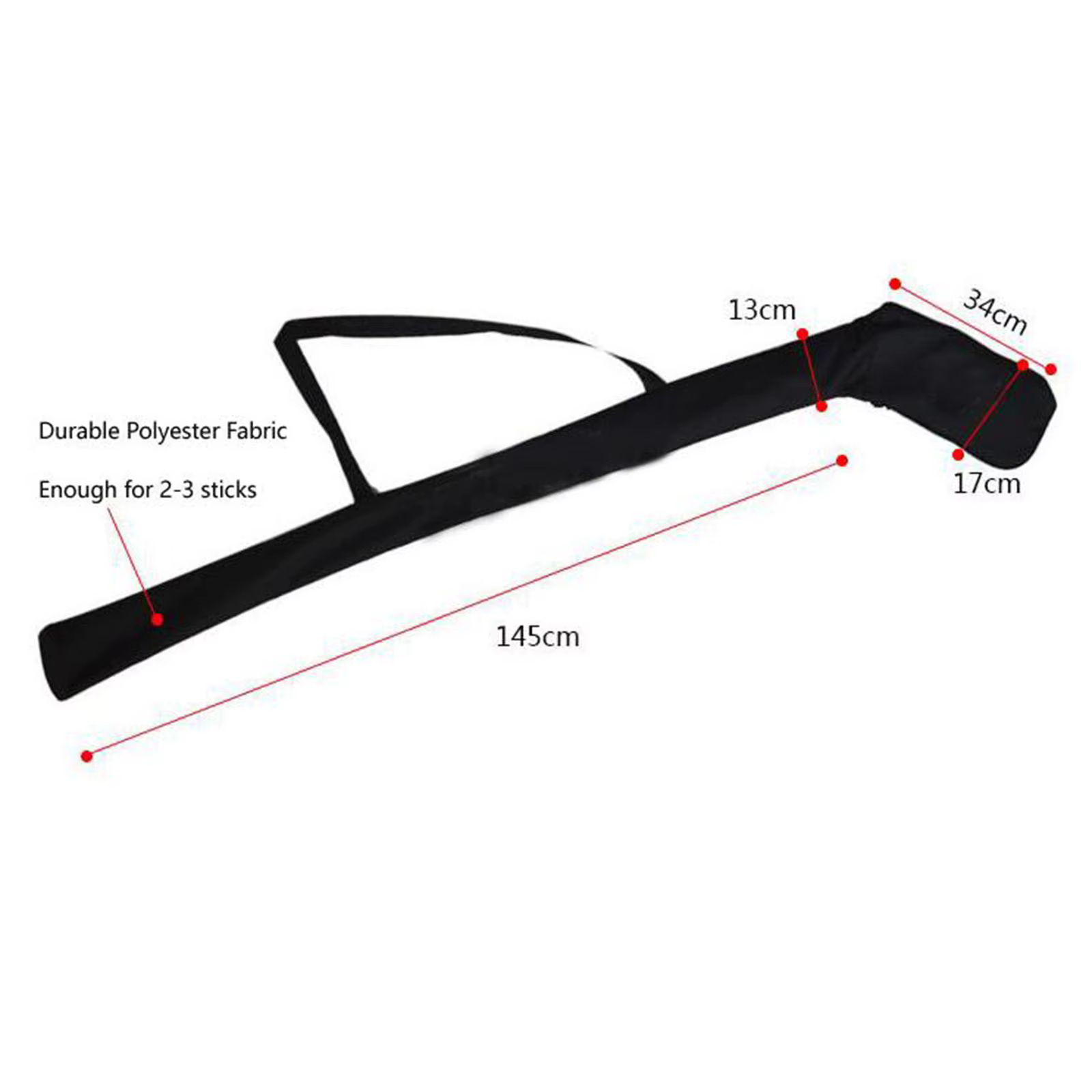 Sac de transport noir pour bâtons de hockey sur glace, sac de club, hockey sur glace