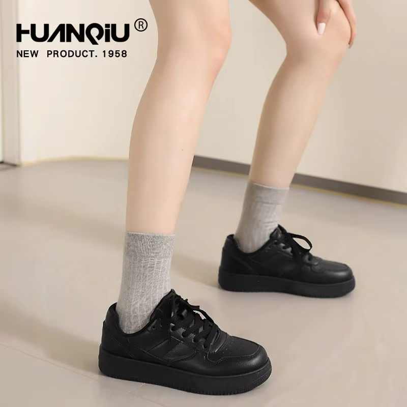 Nouvelles baskets basses respirantes pour femmes noires