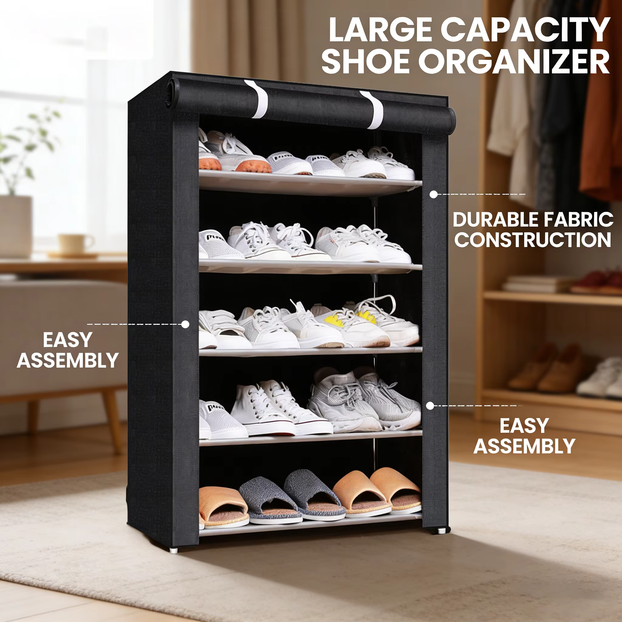 Étagère à chaussures simple avec rangement anti-poussière