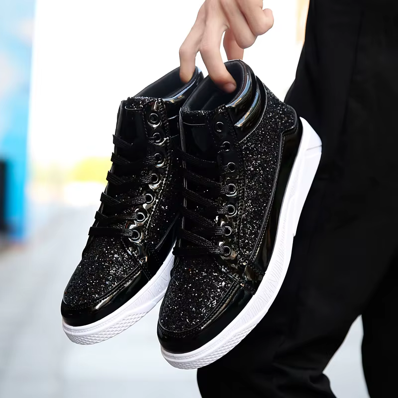 Baskets montantes scintillantes pour hommes