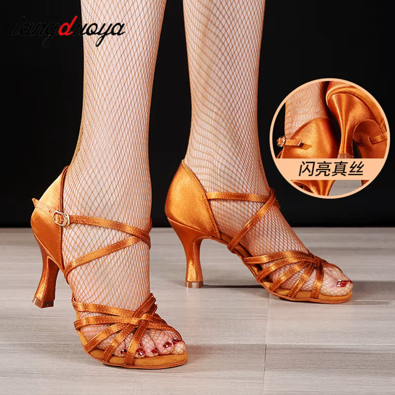 Chaussures de danse latine à talons hauts pour femmes, chaussures de danse de salon, tango, salsa, talons hauts 5,5/7,5 cm, chaussures d'entraînement professionnelles