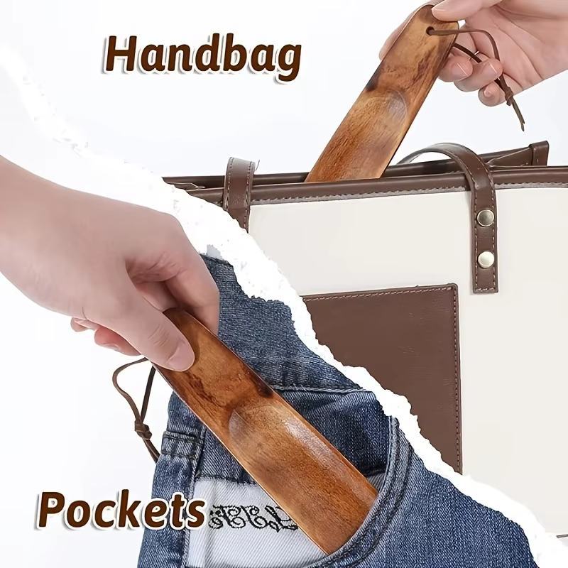 1 pièce de chausse-pied portable en bois massif