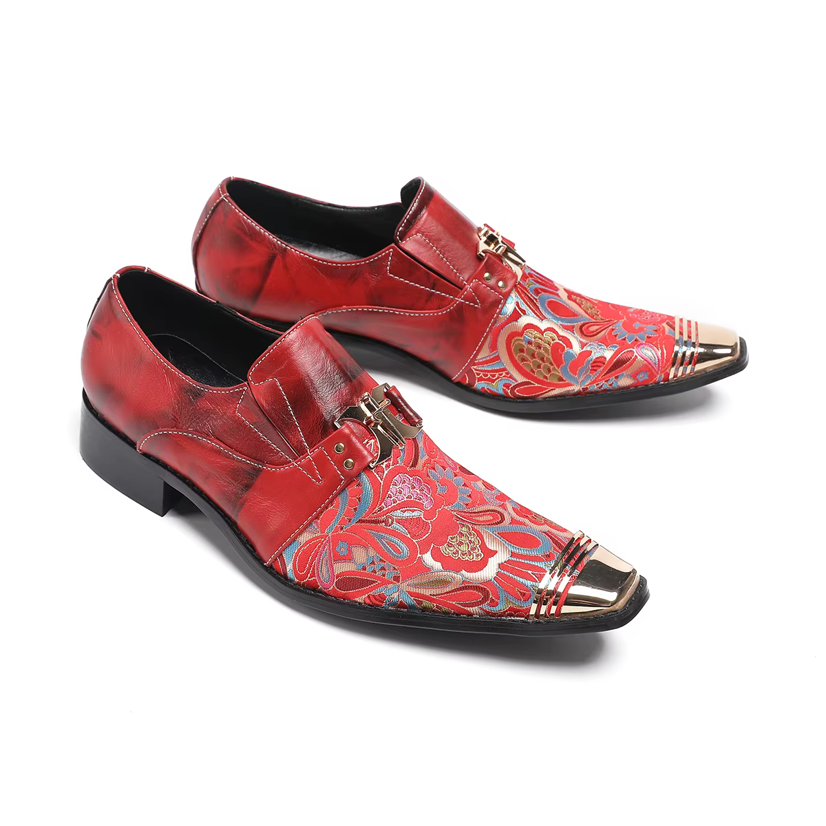 Style britannique bout carré luxe chaussures formelles classique grande taille scène spectacle