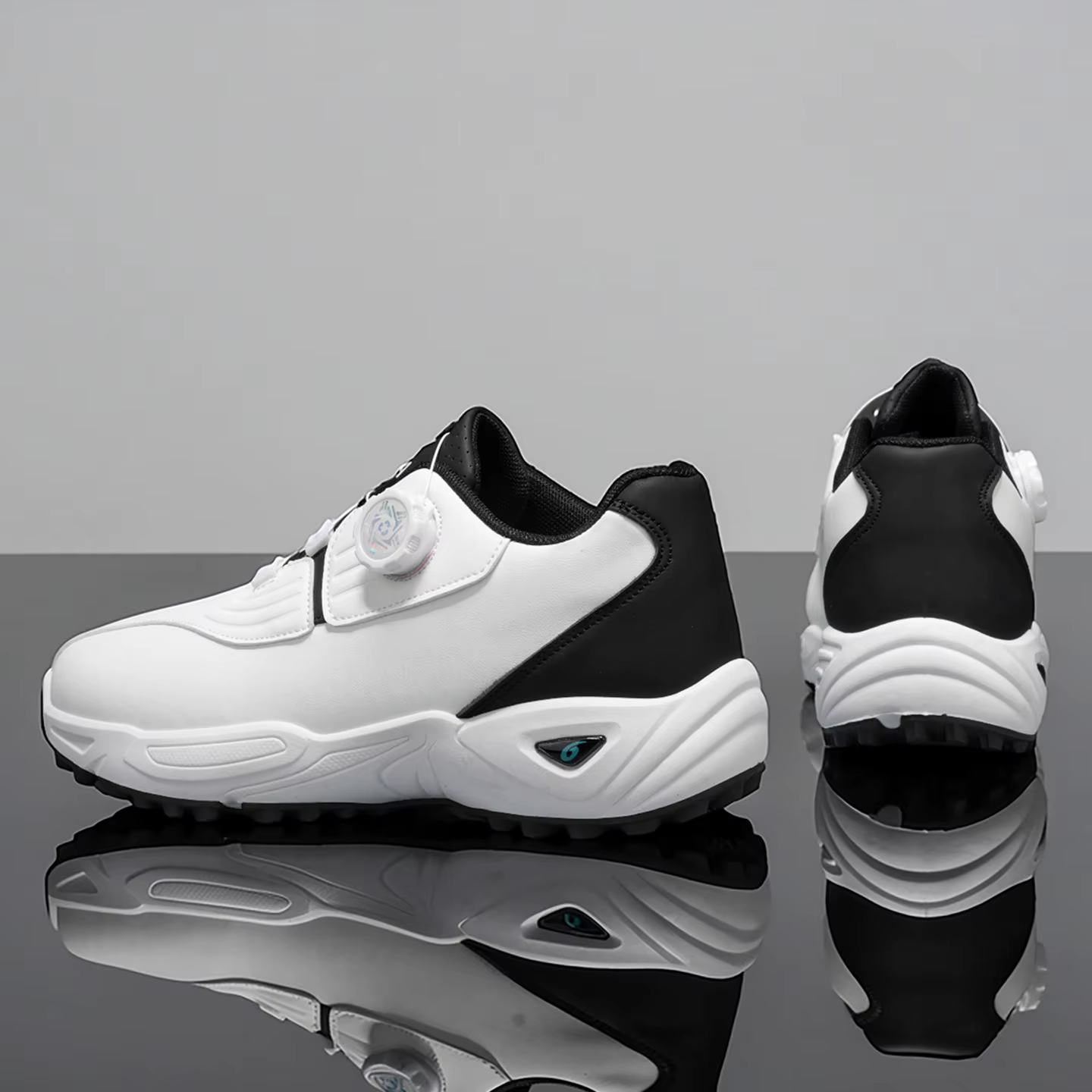 Chaussures de golf pour hommes : baskets athlétiques antidérapantes de haute qualité équipées d'un bouton rotatif pour un confort ultime !