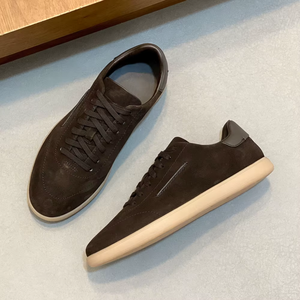 Nouvelles Chaussures Décontractées en Daim pour Hommes 2026 – Baskets Confortables à Semelle Plate pour le Quotidien
