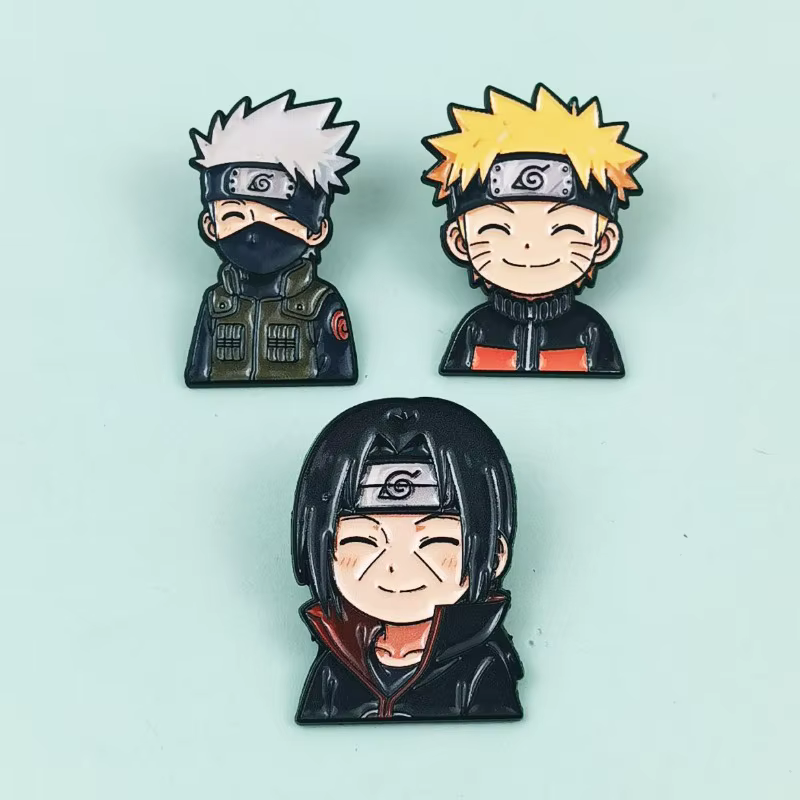 Broche Naruto, Accessoire Créatif Super Cool et Tendance, Motif Anime Uzumaki Naruto, pour Vêtements et Sacs à Dos