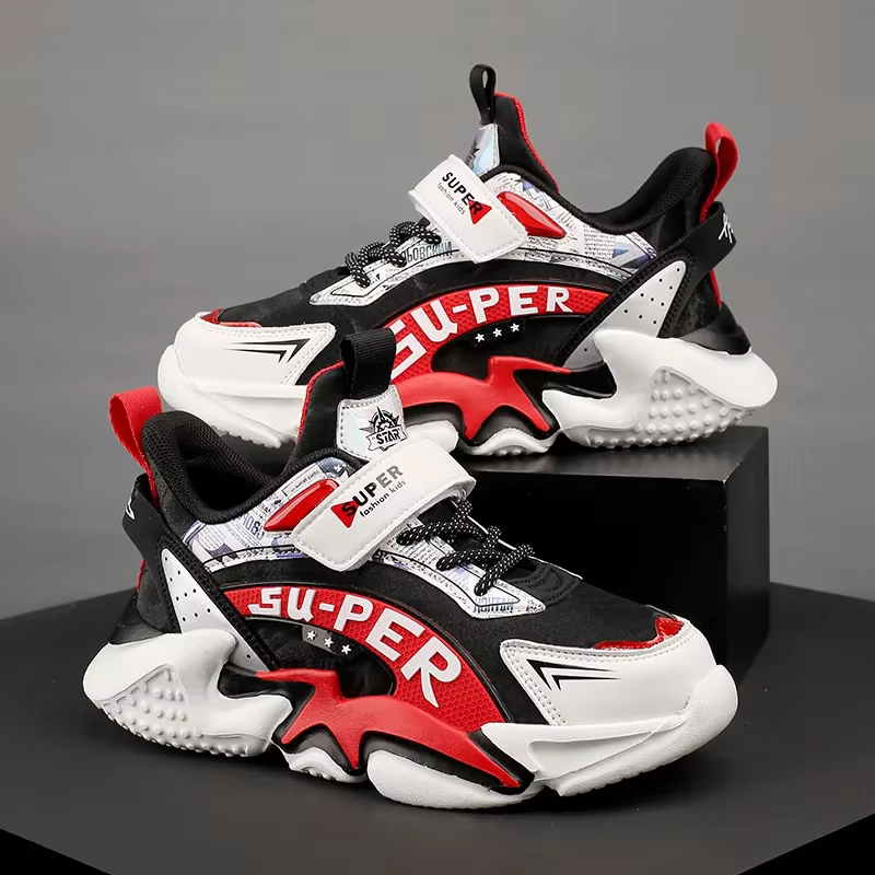 Sport enfants baskets en cuir quatre saisons garçons chaussures décontractées antidérapant
