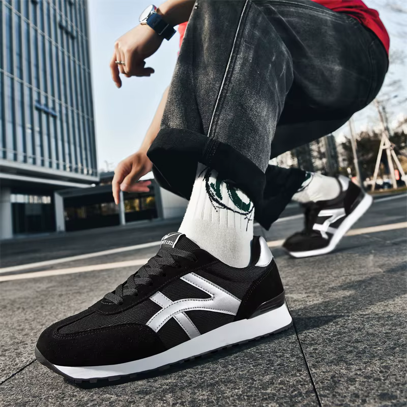 Chaussures de sport rétro à semelle épaisse Double Star