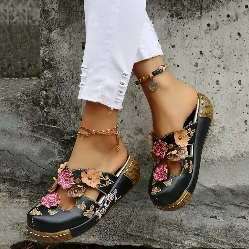 Chaussures mules compensées pour femmes