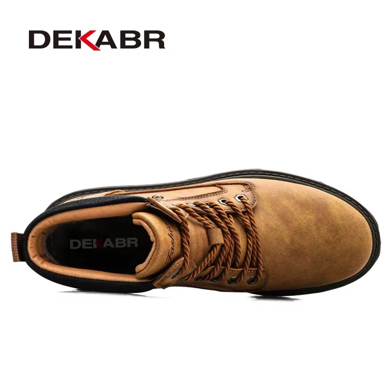 DEKABR chaussures de travail décontractées pour hommes automne hiver fourrure chaude Plus bottes rétro résistant à