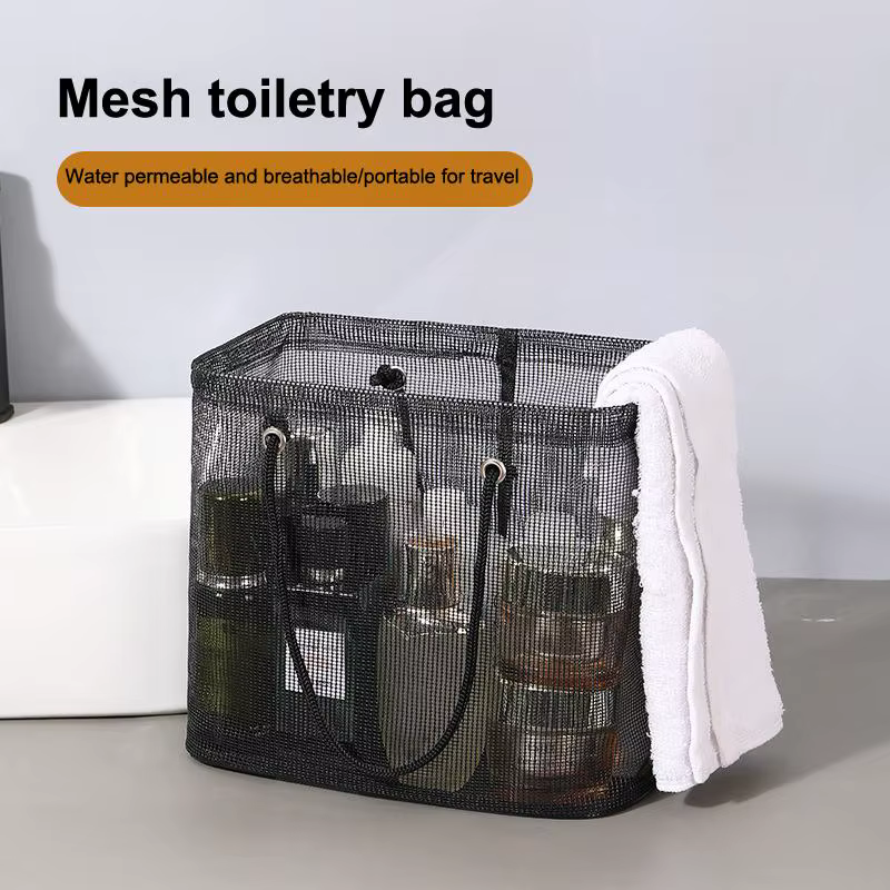 Panier de Douche Grande Capacité pour Femmes et Hommes, Sac de Drainage Portable pour la Douche, Accessoire de Rangement pour Équipement de Natation, Organisateur de Voyage pour Salle de Bain