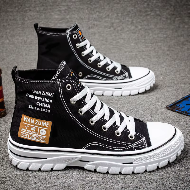 Chaussures montantes en toile pour hommes