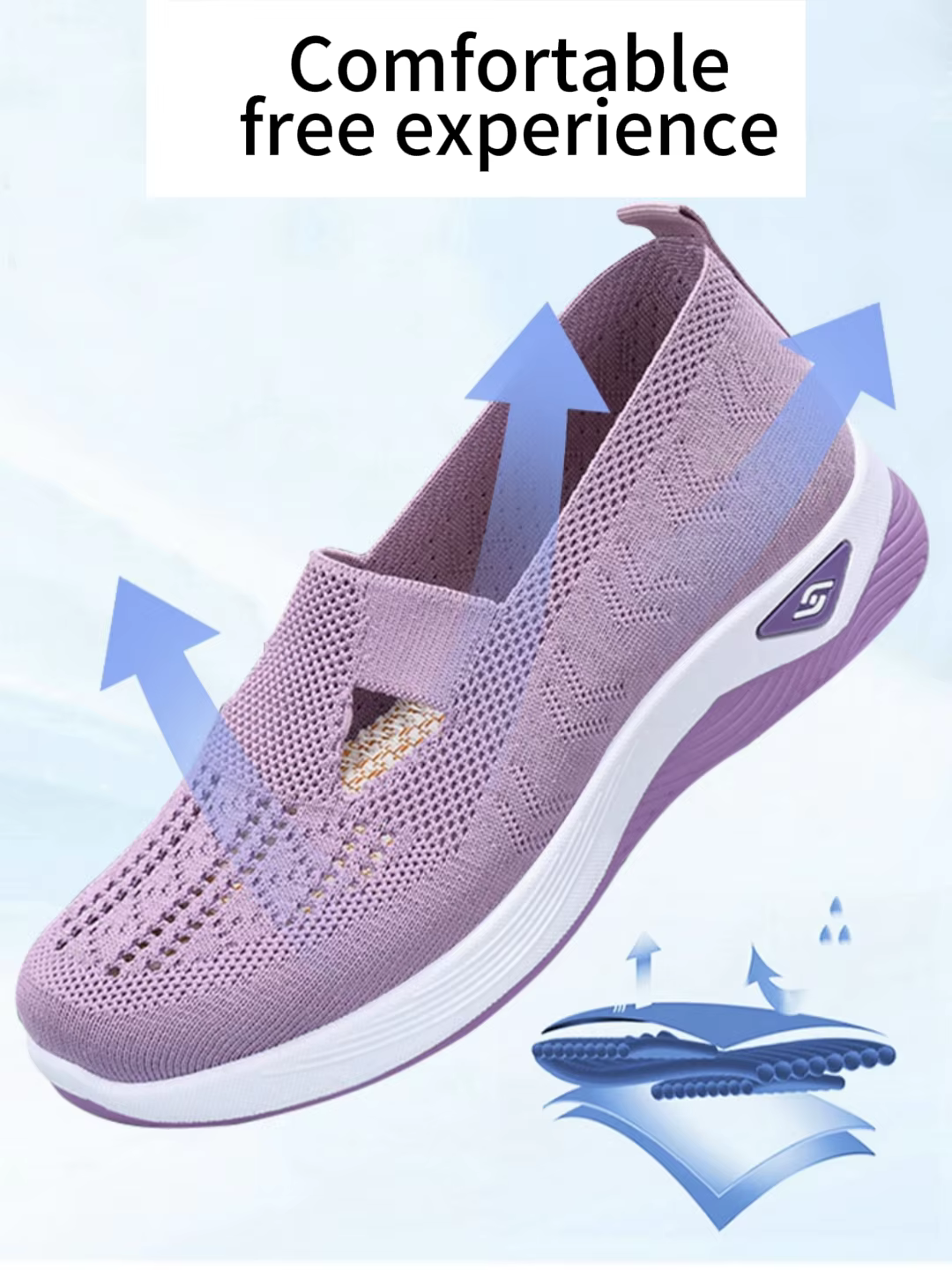 Chaussures pour femmes baskets respirantes de couleur unie