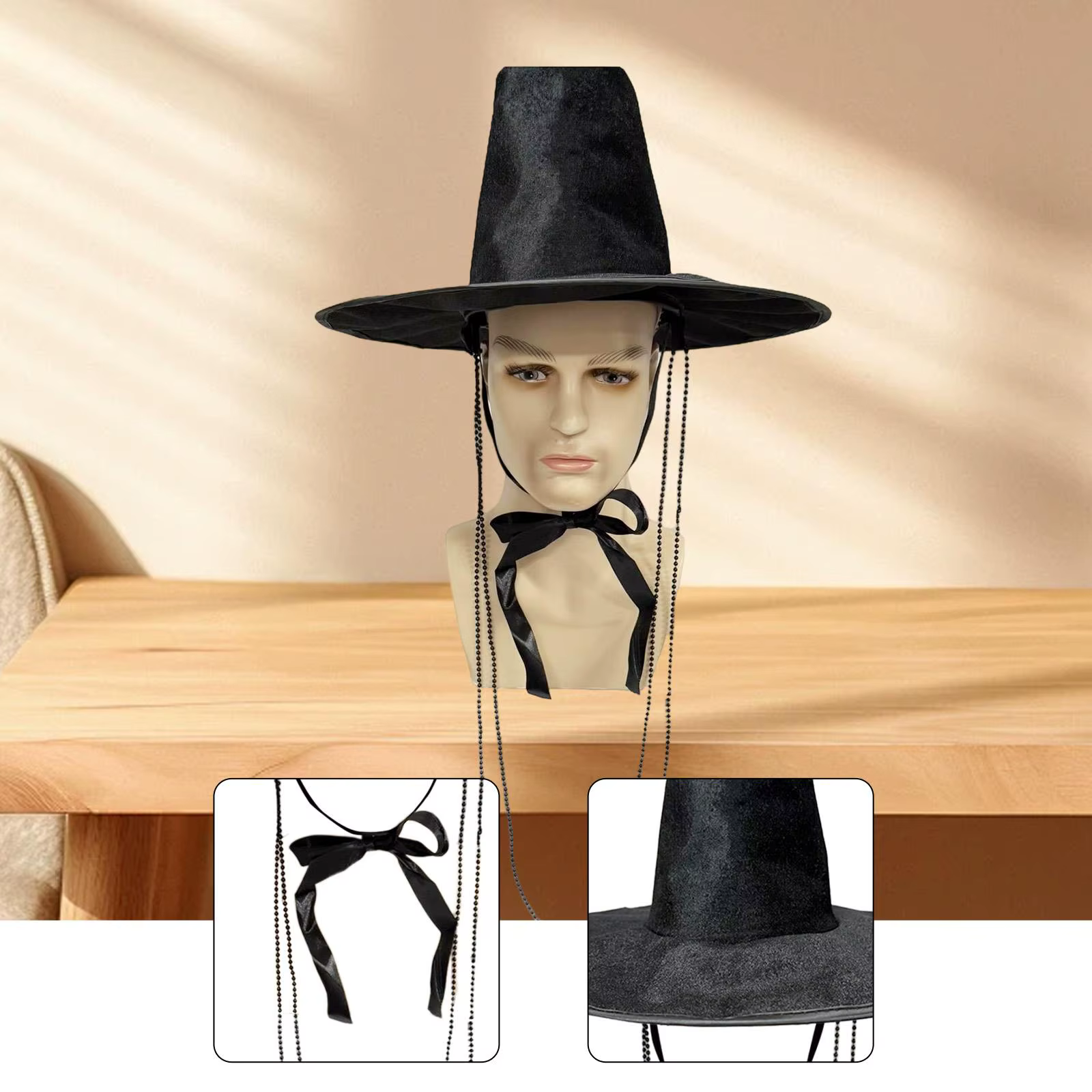 Chapeau de Style coréen, décoration traditionnelle polyvalente, jeu de rôle classique, Cosplay pour hommes, casquette de bal, couvre-chef, déguisement, chapeau haut-de-forme Extra haut