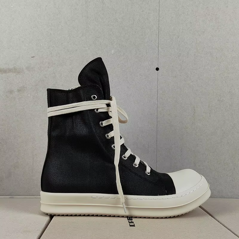 YETTIES Baskets montantes en toile unisexes | Chaussures d'été zippées à semelle épaisse | Plimsolls décontractés à