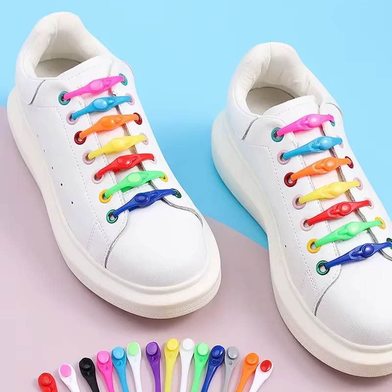 12 lacets de chaussures unisexes en silicone