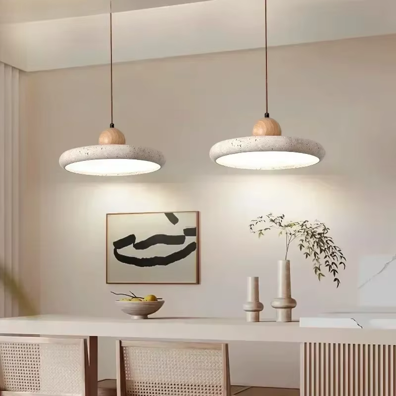 Luminaires suspendus LED en pierre naturelle de style vintage Wabi Sabi, créatifs et élégants, pour la décoration intérieure de la chambre à coucher, lustre