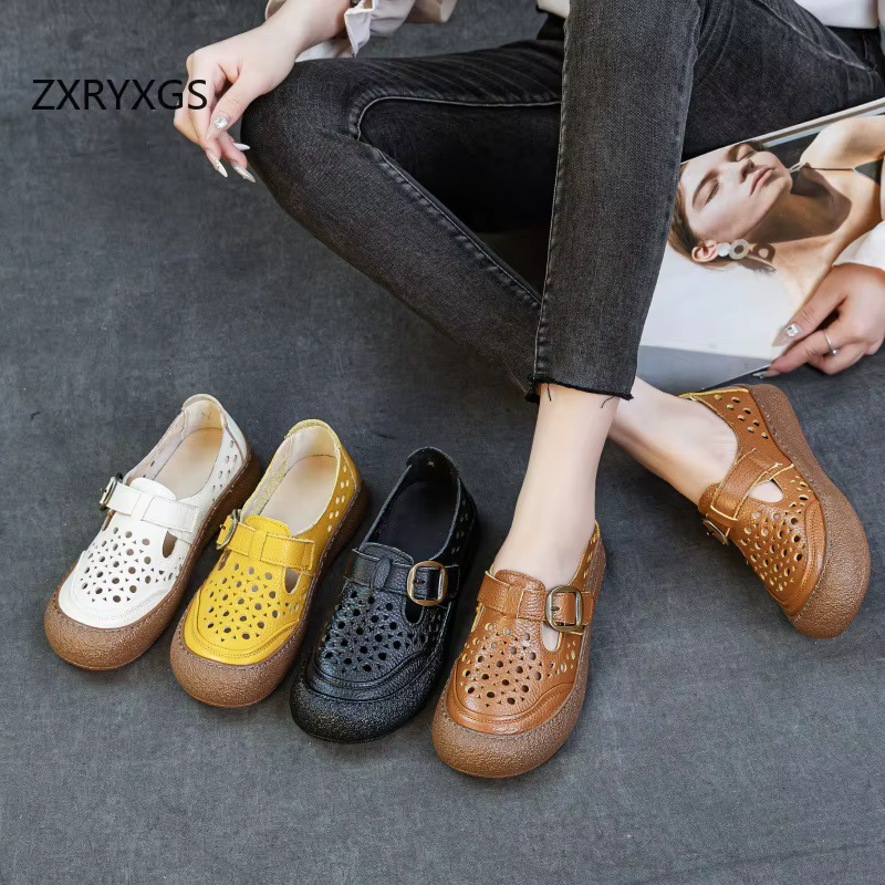 ZXRYXGS 2025 nouveau printemps été chaussures en cuir véritable