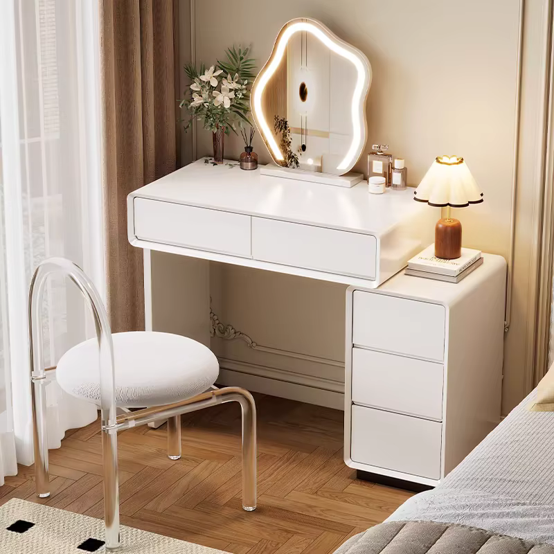 Chambre à coucher femmes coiffeuse luxe bois rangement miroir coiffure coiffeuse maison blanc Muebles De dortoir meubles