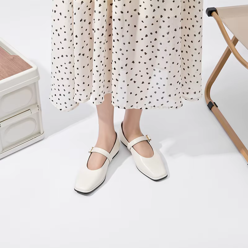 AIYUQI Chaussures Mary Jane pour femme en cuir véritable
