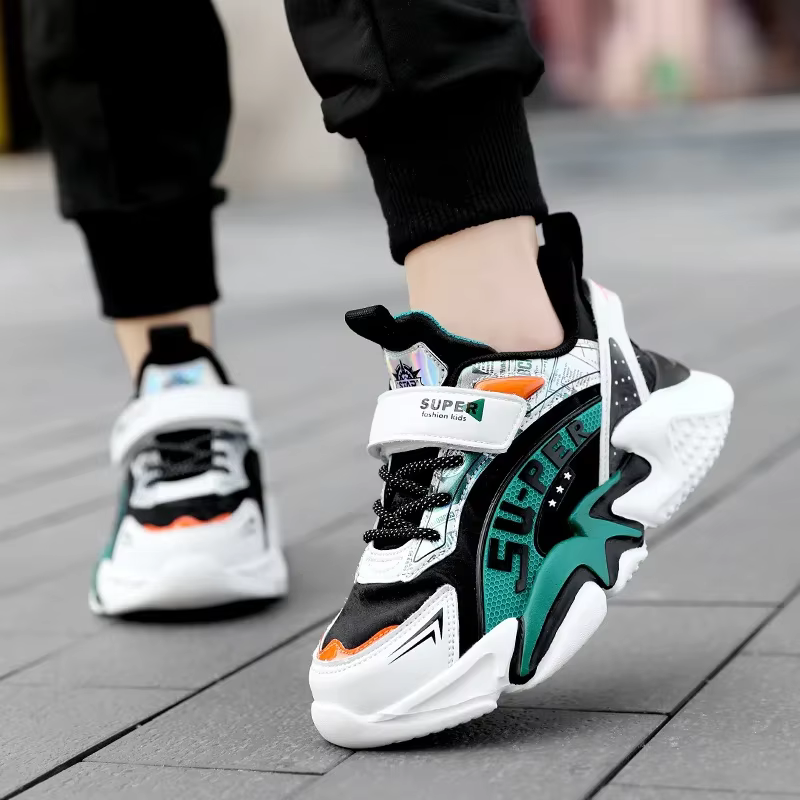 Sport enfants baskets en cuir quatre saisons garçons chaussures décontractées antidérapant