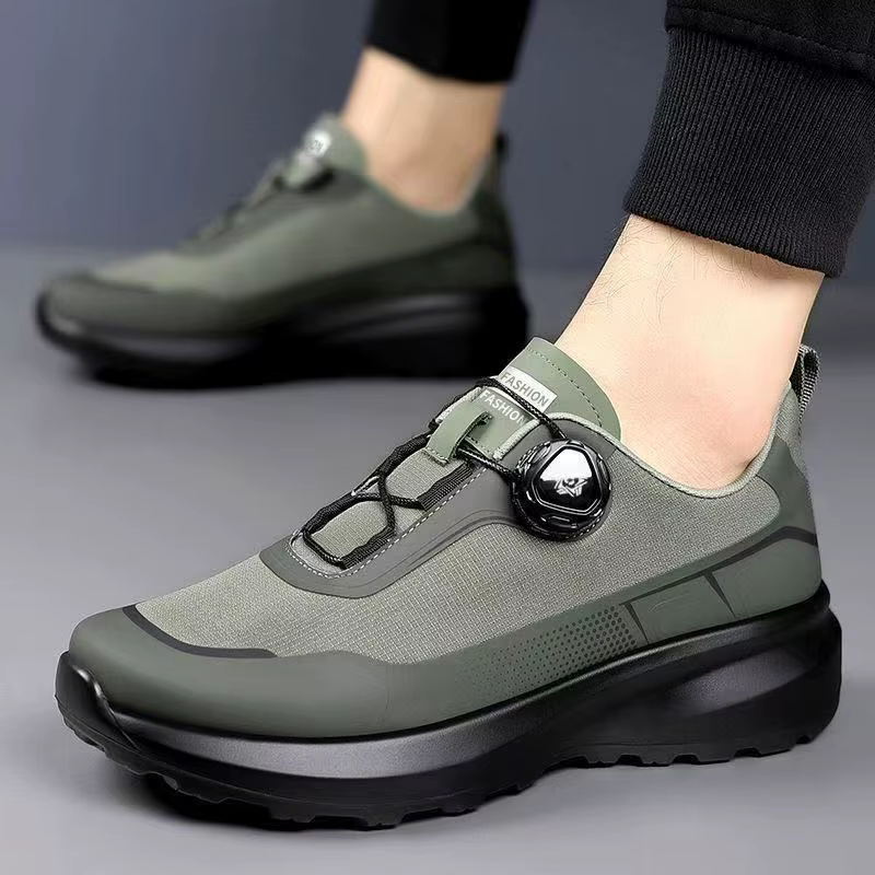 Chaussures de course d'extérieur respirantes 2025 – Baskets décontractées à bouton rotatif et semelle épaisse pour hommes et femmes