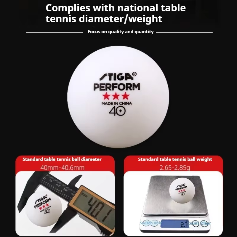 STIGA 3 étoiles 40 + balles de Tennis de Table ITTF ABS nouveau matériel balles de Ping-Pong cousues haute élasticité balles d'entraînement durables