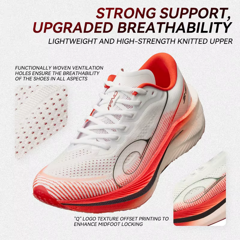 QIAODAN WIND 3PRO Chaussures de course Marathon avec plaque en carbone