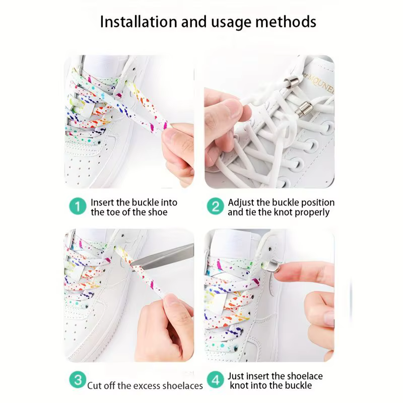 Lacets de chaussures à impression d'encre Splash pour baskets