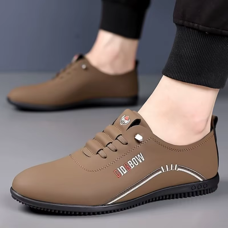 Chaussures en cuir pour hommes mode semelle souple