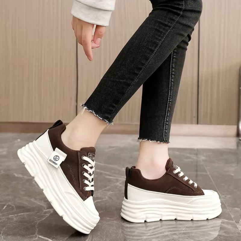 Chaussures Plates à Lacets Épais et Semelle Souple pour Femme